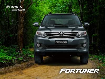 ABOVE AND BEYOND  Packing in muscles within a stylish exterior design, the Fortuner lets you rise above the ordinary and far beyond expectations. Its commanding presence on the road lets you stand out wherever you go. S