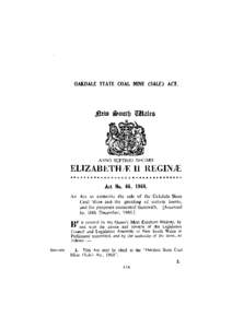 OAKDALE STATE COAL MINE (SALE) ACT.  ANNO SEPTIMO DECIMO ELIZABETHÆII BEGINÆ Act No. 66, 1968.