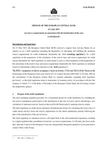 Opinion on reserve requirements in connection with the introduction of the euro (CON[removed])
