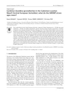 Geology of Europe / Orogeny / Cadomian Orogeny / Zircon / Granodiorite / Bohemian Massif / Cratons / Granite / Saxothuringian Zone / Geology / Petrology / Igneous petrology