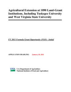 Economy of the United States / Agriculture in the United States / Rural community development / Alabama / Cooperative State Research /  Education /  and Extension Service / Funding Opportunity Announcement / Federal grants in the United States / Cooperative extension service / National Institute of Food and Agriculture / Federal assistance in the United States / Public finance / Grants