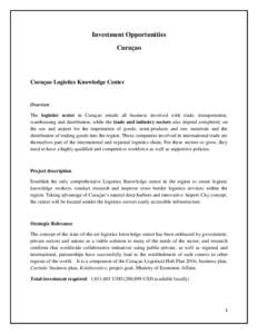 Investment Opportunities Curaçao Curaçao Logistics Knowledge Center  Overview
