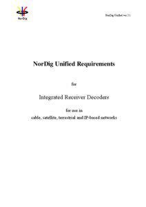 NorDig Integrated Receiver Decoder Specification