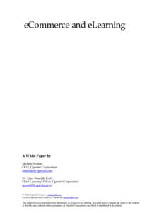 eCommerce and eLearning  A White Paper by Michael Skinner CEO, Operitel Corporation 
