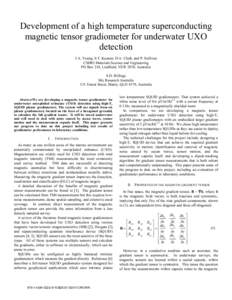 Development of a high temperature superconducting magnetic tensor gradiometer for underwater UXO detection