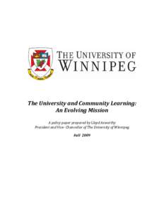 Microsoft Word - The University of Winnipeg and Community Learning.doc