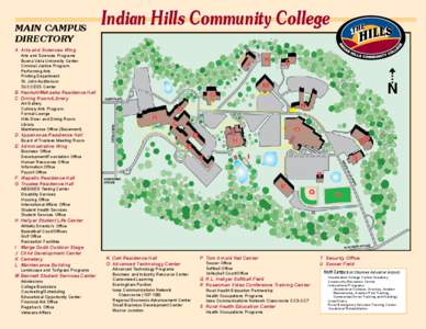 MAIN CAMPUS DIRECTORY Indian Hills Community College  A	 Arts and Sciences Wing