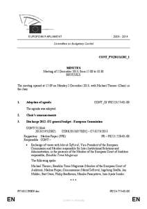 [removed]EUROPEAN PARLIAMENT Committee on Budgetary Control  CONT_PV(2013)1202_1