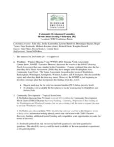 Town and country planning in the United Kingdom / Vermont / Saxtons River / Brownfield land / Rockingham /  Vermont / Brattleboro /  Vermont / Needs assessment / Housing association / Geography of the United States / Affordable housing / Community Development Block Grant / United States Department of Housing and Urban Development