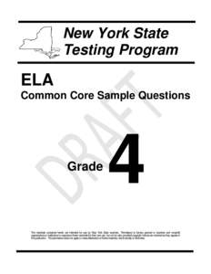 ELA Common Core Sample Questions - Grade 4