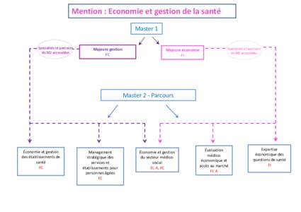 Mention : Economie et gestion de la santé Master 1 Spécialités et parcours de M2 accessibles  Majeure gestion