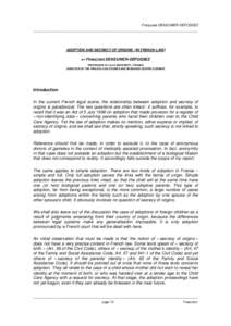 Filiation / Open adoption / Language of adoption / Father / Legal fiction / Adoption in California / Adoption of Children Act / Adoption / Family / Family law