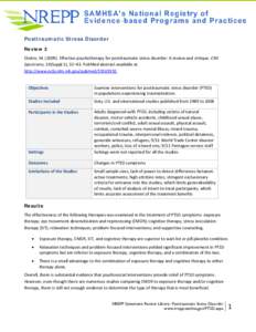 NREPP Systematic Review: Posttraumatic Stress Disorder, Review 3