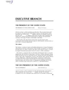 EXECUTIVE BRANCH THE PRESIDENT OF THE UNITED STATES THE PRESIDENT OF THE UNITED STATES BARACK H. OBAMA