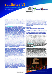 CONFINTEA VI follow-up bulletin, no. 8; CONFINTEA VI follow-up bulletin; Vol.:8; 2014