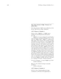 122  TUGboat, Volume[removed]), No. 1 The Asian Journal of TEX, Volumes 4–[removed]–2011)