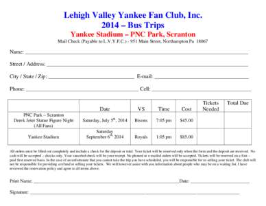 Lehigh Valley Yankee Fan Club, Inc