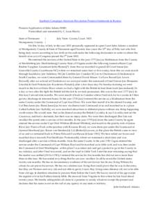 Southern Campaign American Revolution Pension Statements & Rosters Pension Application of John Adams W881 Transcribed and annotated by C. Leon Harris State of Tennessee } July Term County Court 1833