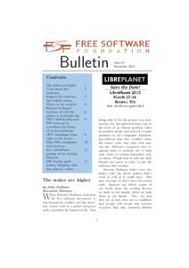 Bulletin  Issue 21 NovemberContents
