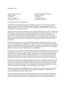 As organizations representing the majority of the nation’s physicians, we write to express our strong opposition to proposals that would eliminate the Medicaid primary care payment increase that were recently finalized