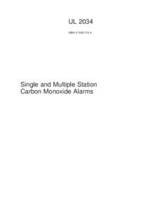 UL 2034 ISBNSingle and Multiple Station Carbon Monoxide Alarms