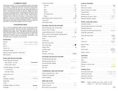 PLANIMETRIC MAPS These black and white 7.5 minute quadrangles include a wide range of information. Transportation data include all roads and most major