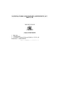 NATIONAL PARKS AND WILDLIFE (AMENDMENT) ACT 1989 No. 84 NEW SOUTH WALES  TABLE OF PROVISIONS