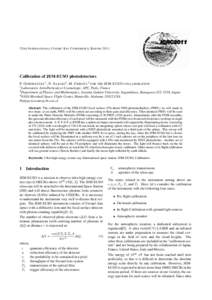 32 ND I NTERNATIONAL C OSMIC R AY C ONFERENCE , B EIJINGCalibration of JEM-EUSO photodetectors P. G ORODETZKY1 , N. S AKAKI2 , M. C HRISTL3 FOR THE JEM-EUSO COLLABORATION Laboratoire AstroParticule et Cosmologie, 