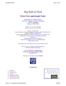 Big Ball of Mud  Page 1 of 41 Big Ball of Mud Brian Foote and Joseph Yoder