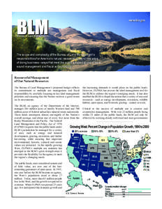 BLM  www.blm.gov Bureau of Land Management
