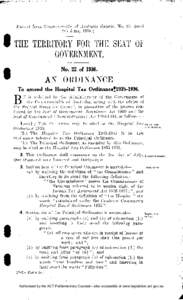 [Extract from Commonwealth of Australia Gazette, No. 35, dated Oth June, [removed]ITHE TERRITORY FOR THE SEAT OF GOVERNMENT.