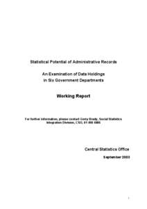 Microsoft Word - Statistical Potential of  Administrative Records - An Exam.