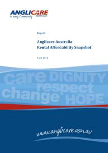 Report  Anglicare Australia Rental Affordability Snapshot April 2013