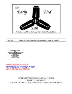 THE SCVT EARLY BIRD FAN  July 2012 Chapter 50 – Classic Thunderbird Club International
