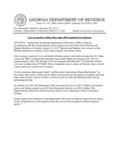 Deception / Fraud / Tort law / Internal Revenue Service / Georgia Department of Revenue / Georgia Bureau of Investigation / Special agent / Ethics / Government / Revenue services / Law / Crimes