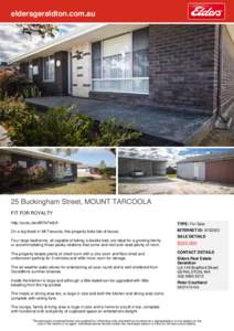 eldersgeraldton.com.au  25 Buckingham Street, MOUNT TARCOOLA FIT FOR ROYALTY http://youtu.be/zBI7eFwIjiA