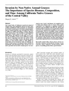 Invasion by Non-Native Annual Grasses: The Importance of Species Biomass, Composition, and Time Among California Native Grasses