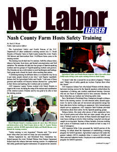 NC Labor September/October 2009 LEDGER  Nash County Farm Hosts Safety Training