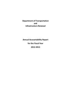 Department of Transportation and Infrastructure Renewal Annual Accountability Report for the Fiscal Year