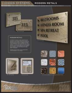 SIGN SYSTEMS  M O D E R N M E TAL S ADA room ID signs