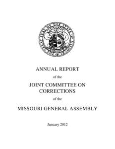 ANNUAL REPORT of the JOINT COMMITTEE ON CORRECTIONS of the