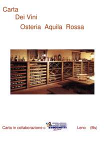 Carta Dei Vini Osteria Aquila Rossa Carta in collaborazione con