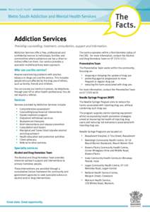 Addiction Services fact sheet