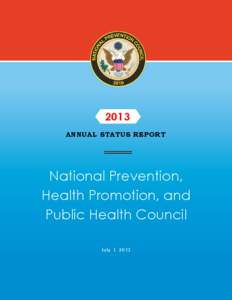 2013 Annual Status Report: National Prevention, Health Promotion, and Public Health Council
