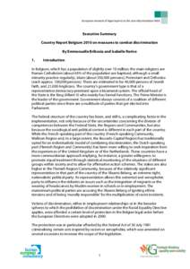 European network of legal experts in the non-discrimination field  Executive Summary Country Report Belgium 2010 on measures to combat discrimination By Emmanuelle Bribosia and Isabelle Rorive 1.