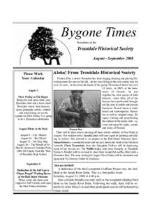 Bygone Times Newsletter of the Troutdale Historical Society August - September 2008
