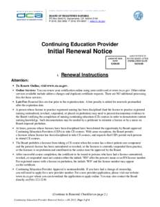BUSINESS, CONSUMER SERVICES, AND HOUSING AGENCY • GOVERNOR EDMUND G. BROWN JR.  BOARD OF REGISTERED NURSING PO Box, Sacramento, CAPF | www.rn.ca.gov