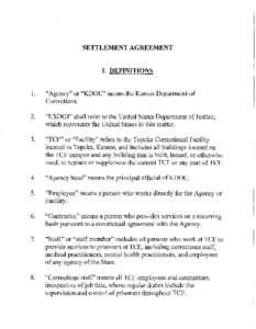 SETTLEMENT AGREEMENT  I. DEFINITIONS 1.