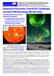 WANews11 No4 – Celestial Fireworks celebrate Sun-Earth weather links. Warmist Meteorology authority challenged www.WeatherAction.com - long range weather & Climate forecasters Delta House, [removed]Borough High Street. 