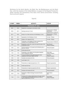 Workshop for the North Atlantic, the Baltic Sea, the Mediterranean and the Black Sea, under the auspices of the United Nations, in support of the Regular Process for global reporting and assessment of the state of the ma
